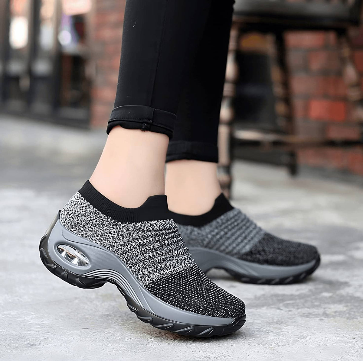 grey walking sneakers women
