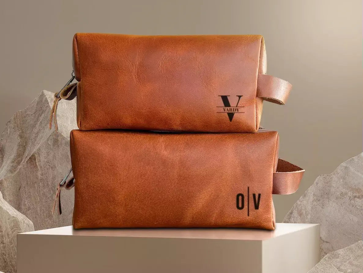 Custom Leather Toiletry Bag
