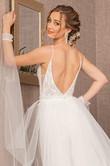 mermaid bridal gown with open back