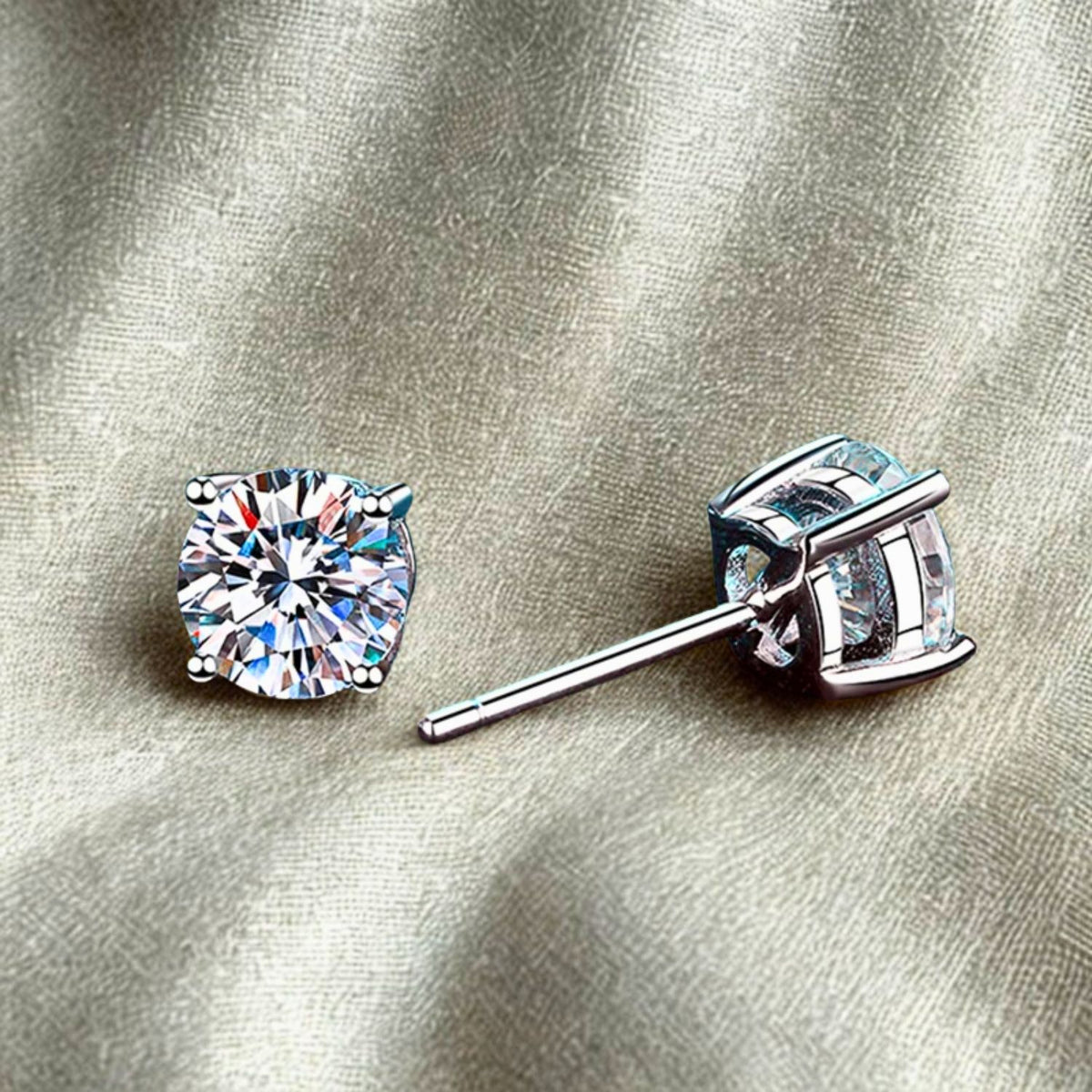 Moissanite Diamond Stud Earrings
