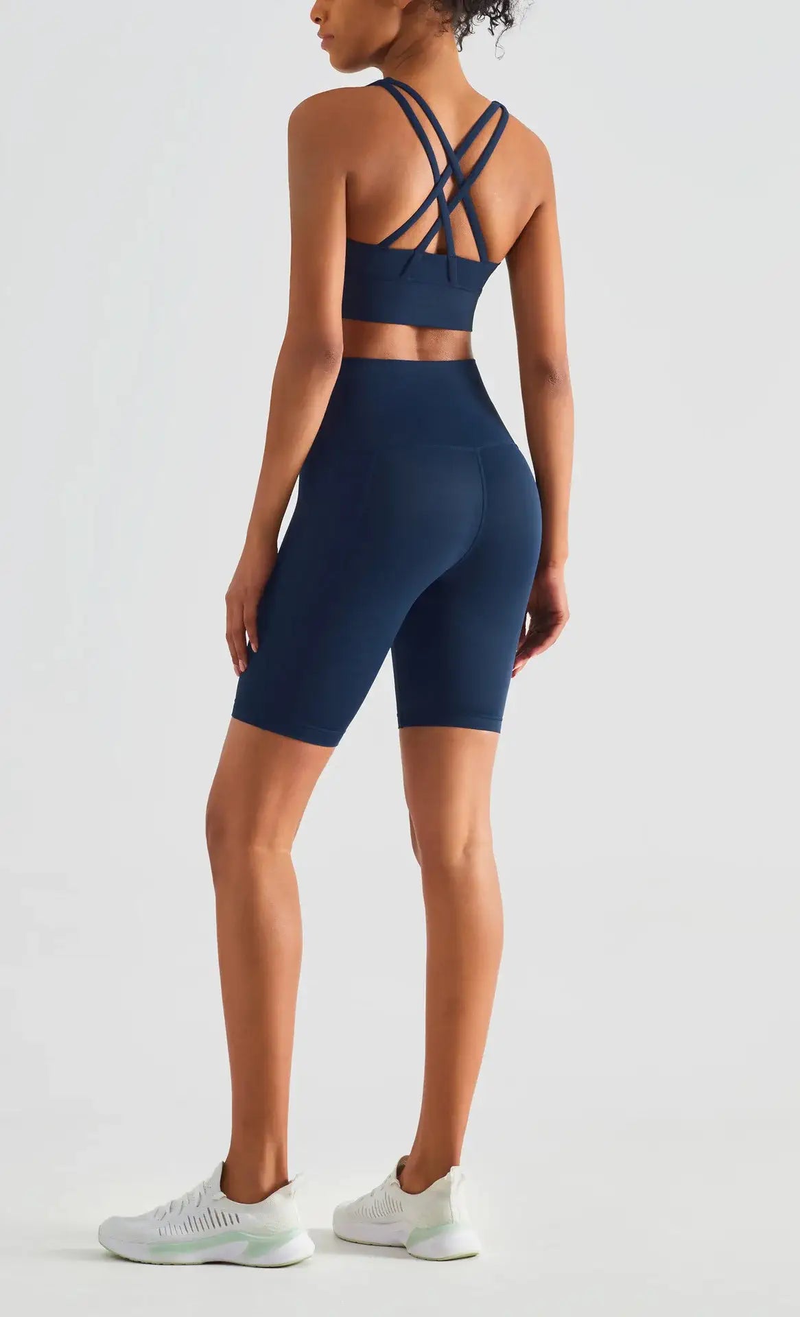 navy biker shorts with pockets