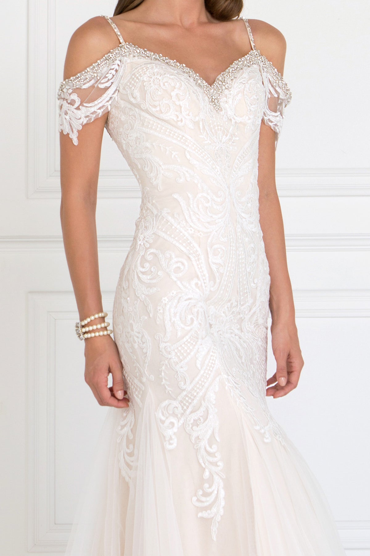 off shoulder mermaid wedding dress