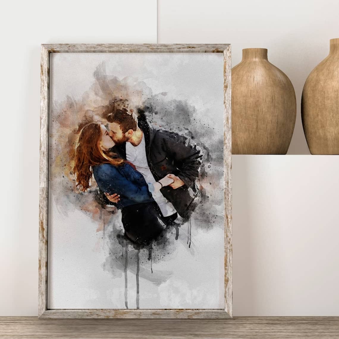 Custom Couple Watercolor Portrait