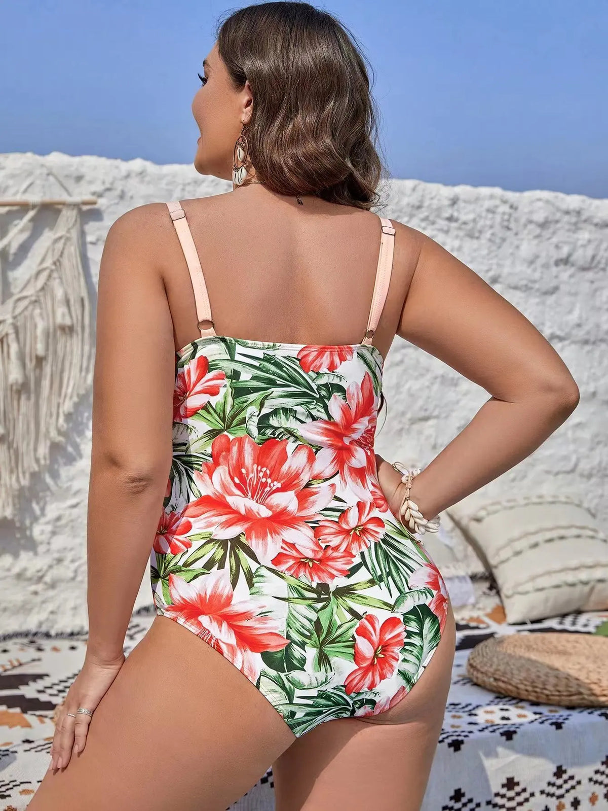 pink one piece swimsuit