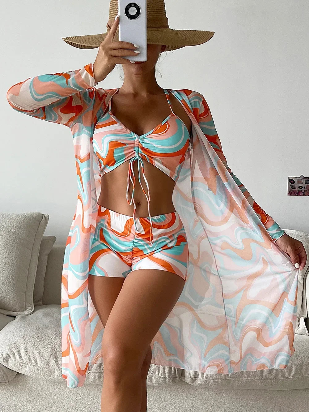 pink two piece swimsuit
