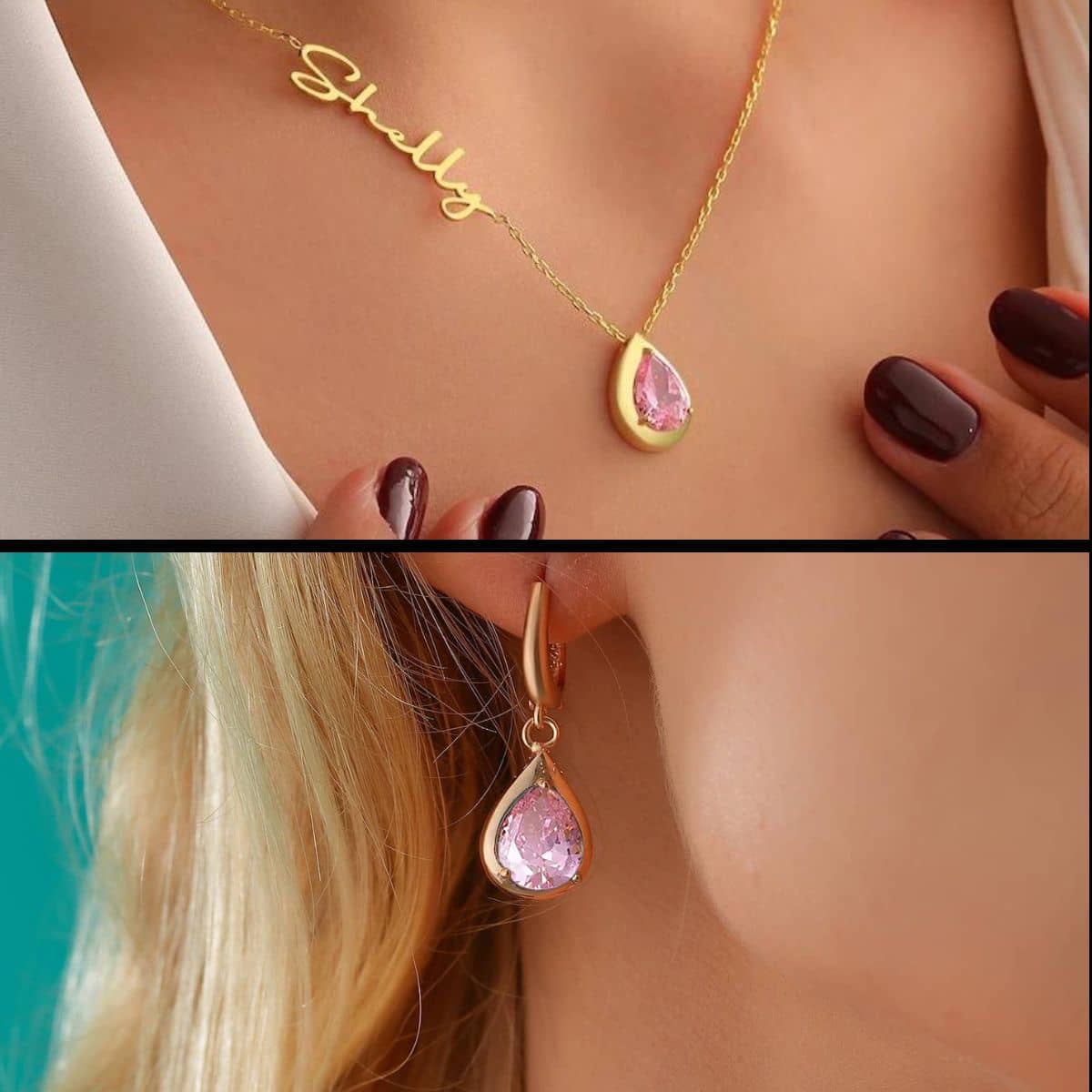 Birthstone Name Necklace