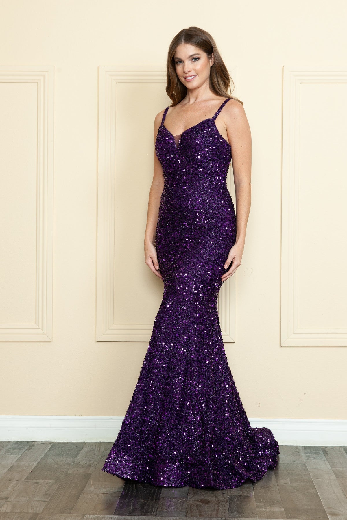 Fitted Sequin Lace-Up Gown StyleMissus Fitted Sequin Lace-Up Gown StyleMissus