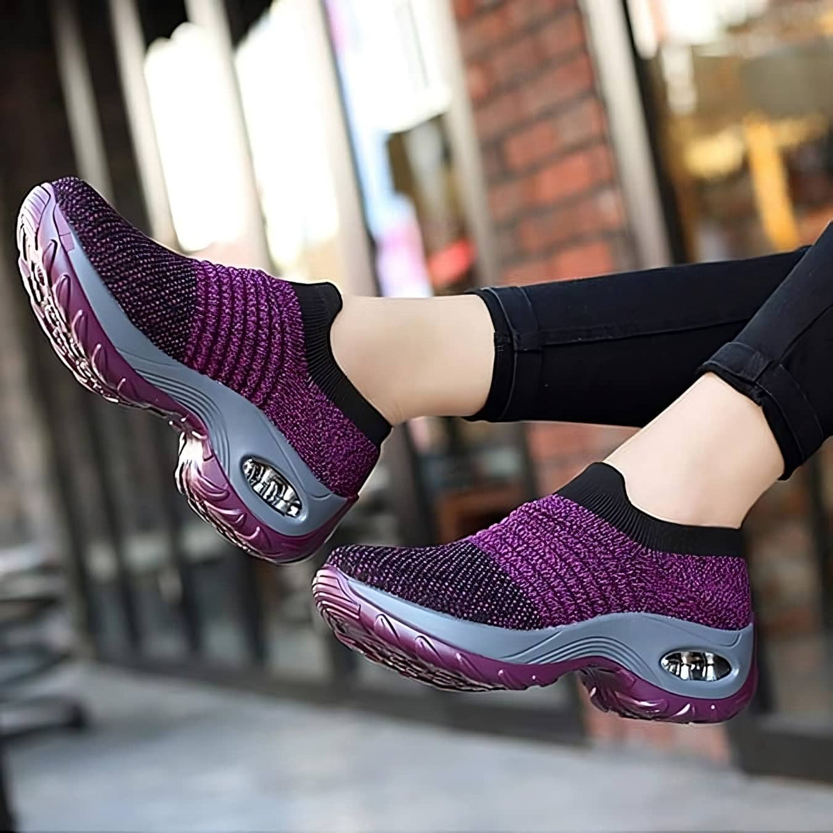 purple women sneakers