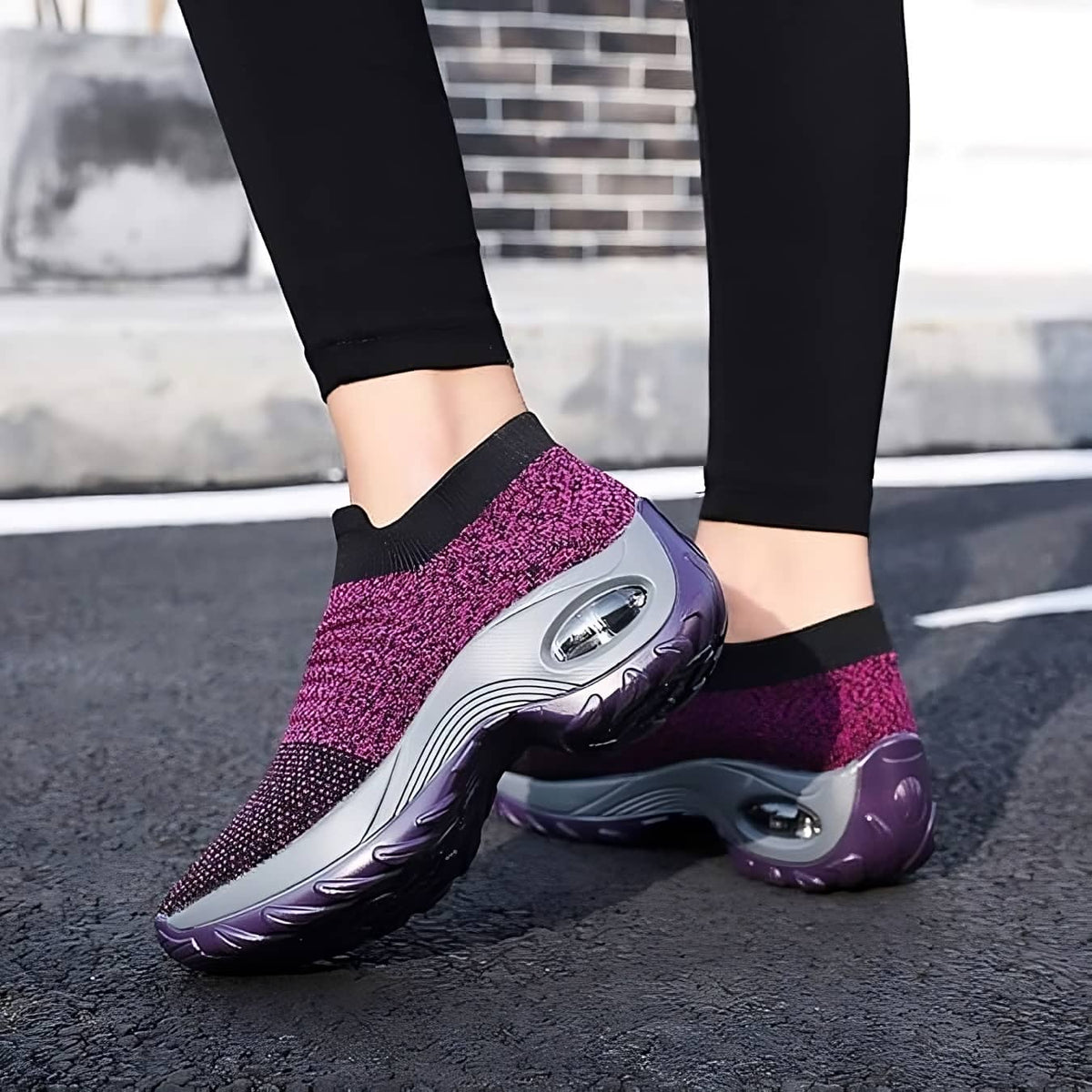 purple walking shoes women