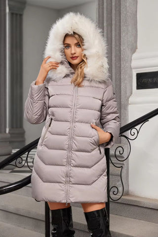 quilted puffer jacket with hood