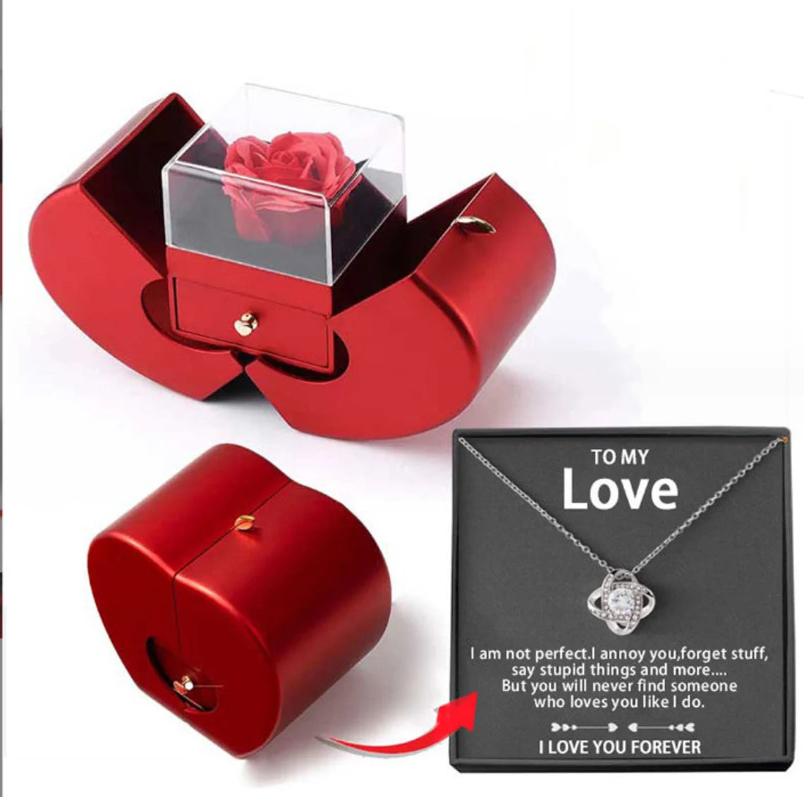 Eternal Rose Box with Necklace