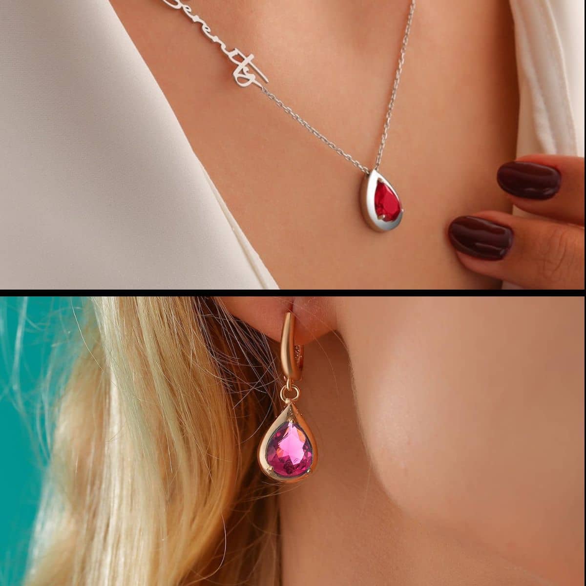 Birthstone Name Necklace