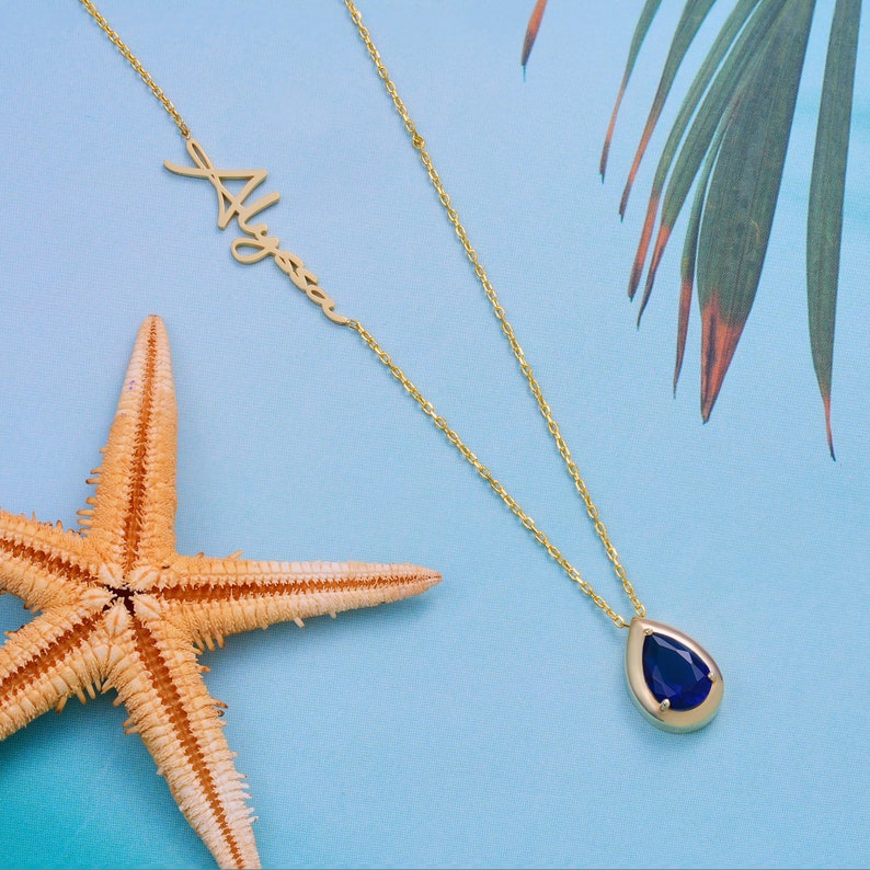 Birthstone Name Necklace