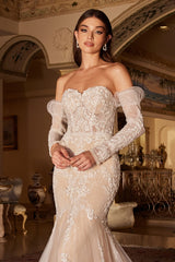 strapless wedding dress with detachable sleeves