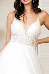 white corset wedding gown