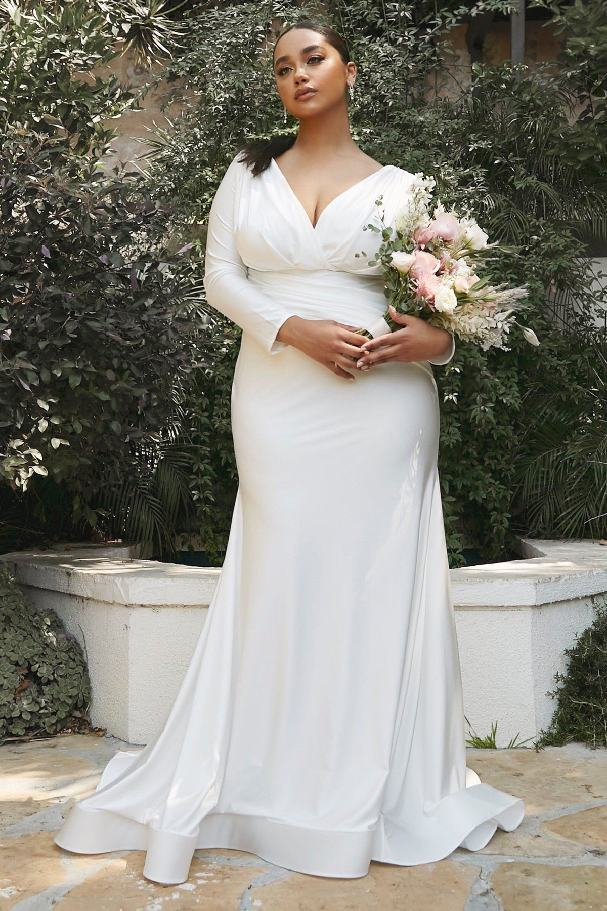 White Fitted Long Sleeve Gown StyleMissus White Fitted Long Sleeve Gown StyleMissus