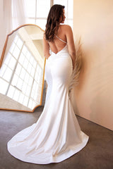 white satin mermaid dress