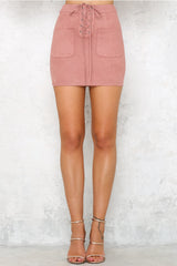 Simply Blush Suede Skirt