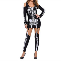 Off-Shoulder XRay Skeleton Bodysuit