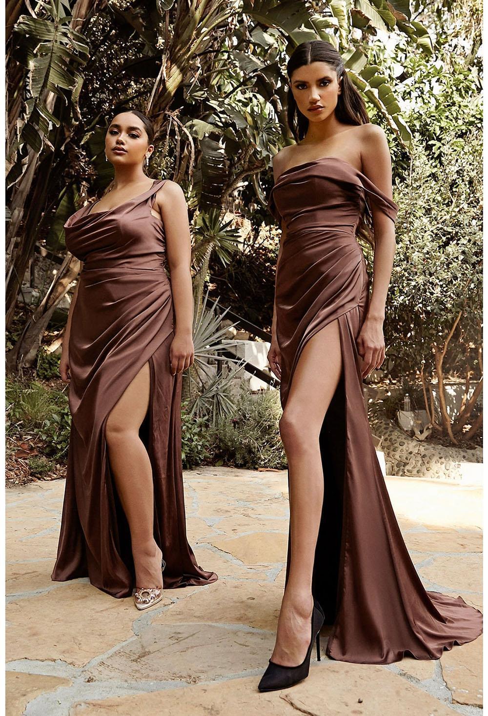 mahogany satin gown