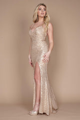 Adrienne Sequin Evening Dress