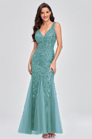 La Belle Rose Sequin Dress - Teal