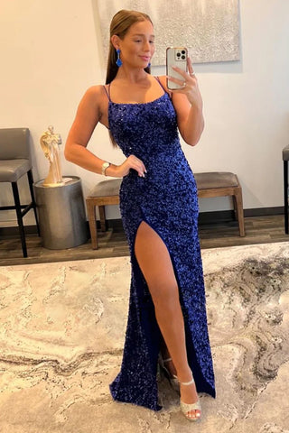 Alyssa Backless Sequin Dress - Royal Blue