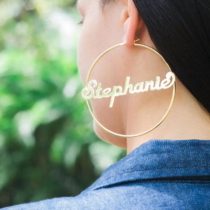 Personalized Hoop Name Earrings