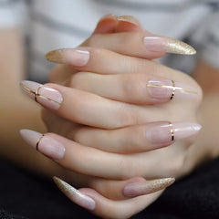 Nude Ombre Long Stiletto Nails