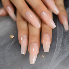 Nude Long Coffin Nails