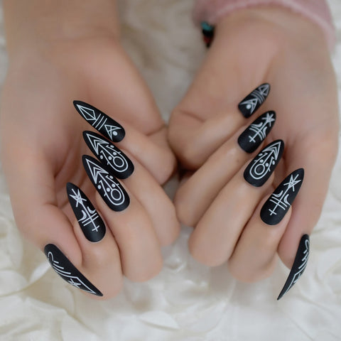 Matte Black Halloween Nails