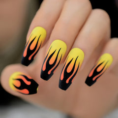 Hot Flame Coffin Nails