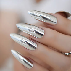 Shiny Mirror Stiletto Nails