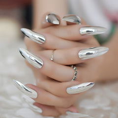 Shiny Mirror Stiletto Nails