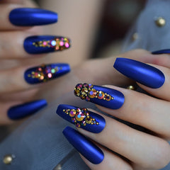 Royal Blue Dazzle Coffin Press on Nails