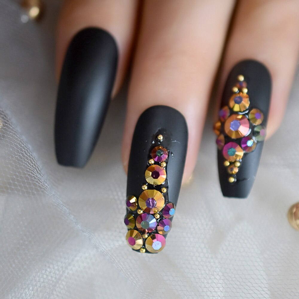 Royal Blue Dazzle Coffin Press on Nails