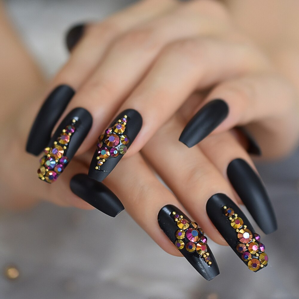 Royal Blue Dazzle Coffin Press on Nails