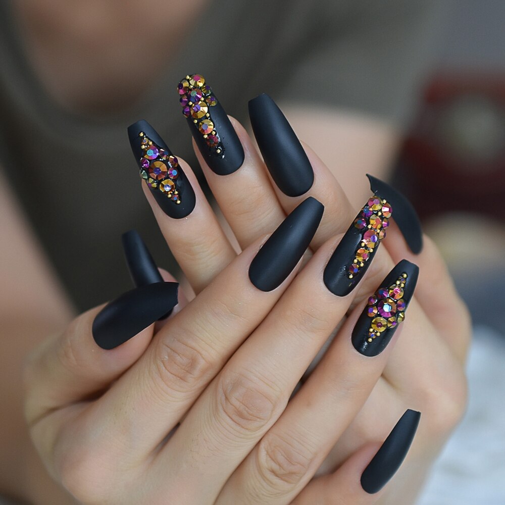 Royal Blue Dazzle Coffin Press on Nails