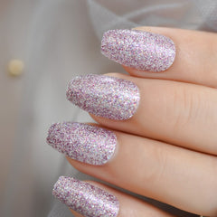 Shimmer Mixed Glitter Coffin Nails
