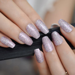 Shimmer Mixed Glitter Coffin Nails