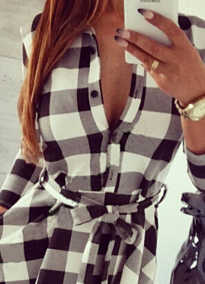 Playtime Plaid Shirt Dress