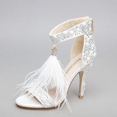 Belle of The Ball Rhinestone Feather Heels