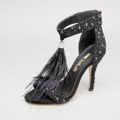 Belle of The Ball Rhinestone Feather Heels