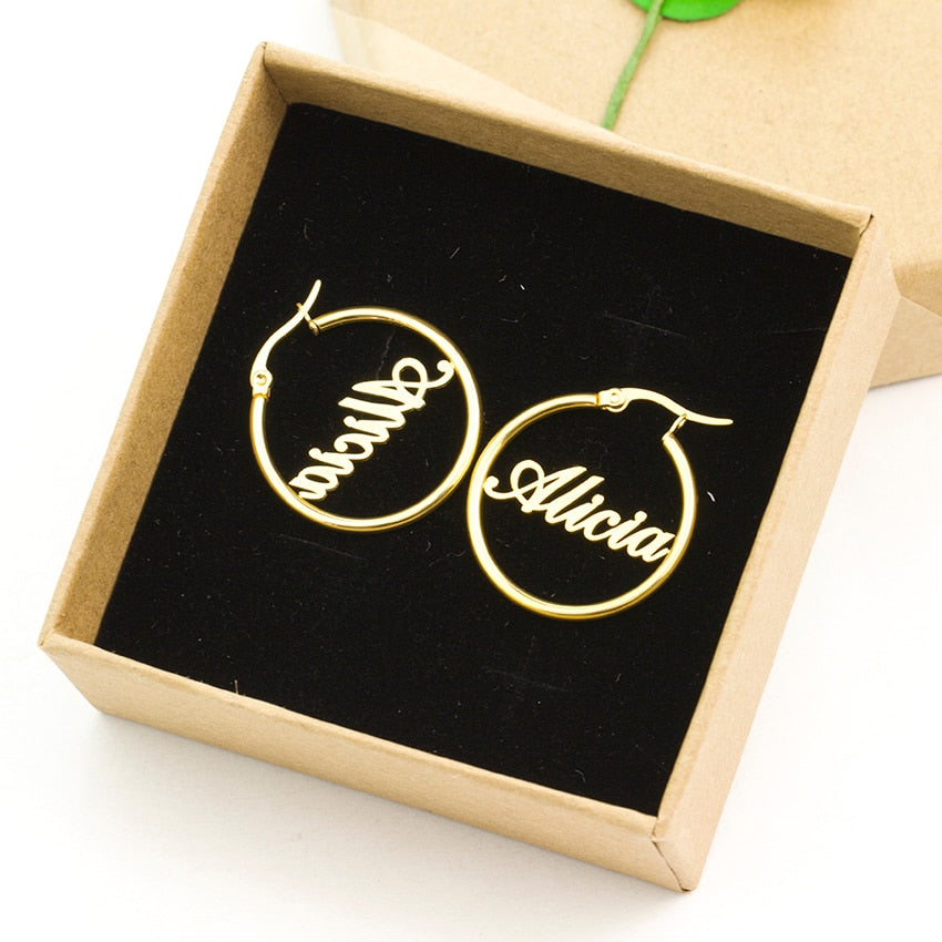 Personalized Hoop Name Earrings