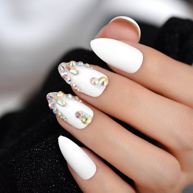 Almond Crystal Nails