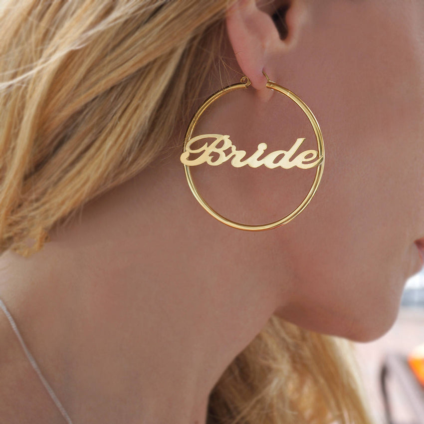 Personalized Hoop Name Earrings