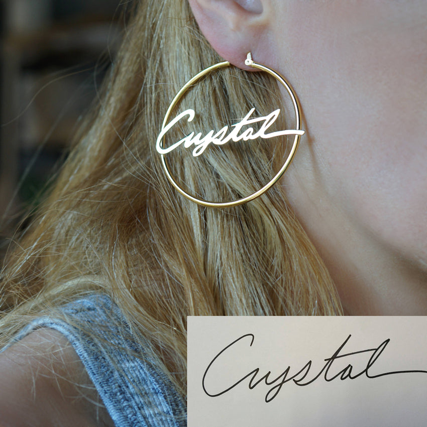 Personalized Hoop Name Earrings