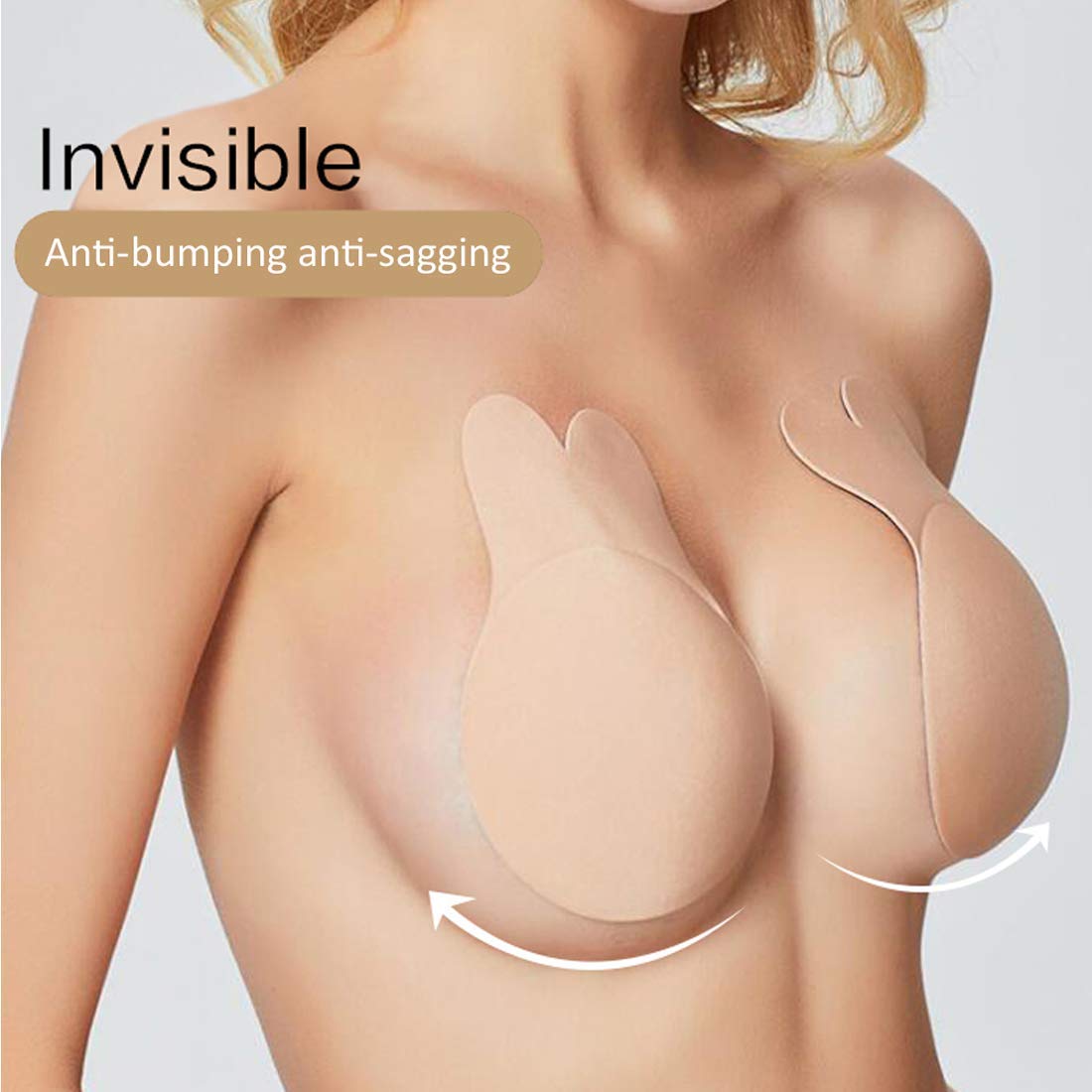 Invisible Lifting Upright Breathable Comfortable Nipples,Reusable Silicone  Nipple Pasties (B,8CM)