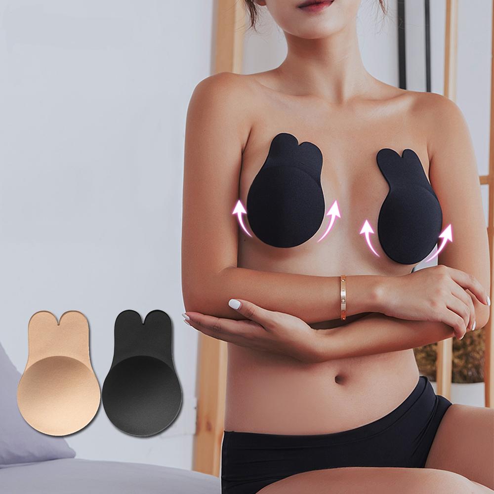 2 Pair Laura Collection Adhesive Bra Backless Strapless Reusable Push Up  Strapless Invisible Sticky Bra for Women (A, Nude)